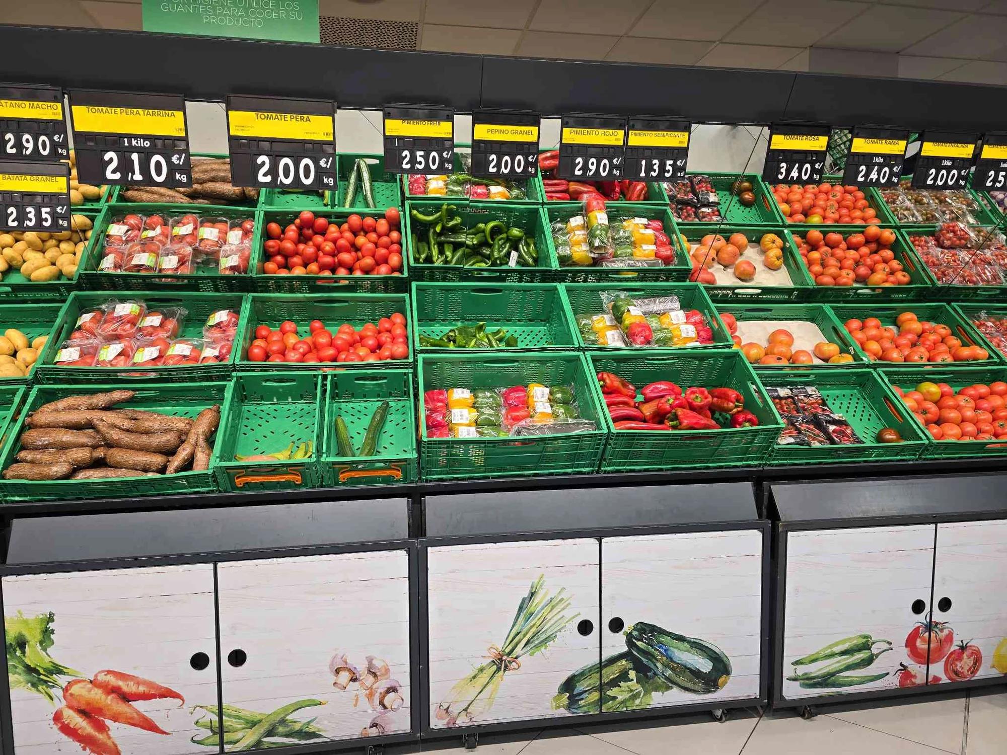 Fresh produce aisle in a retail store